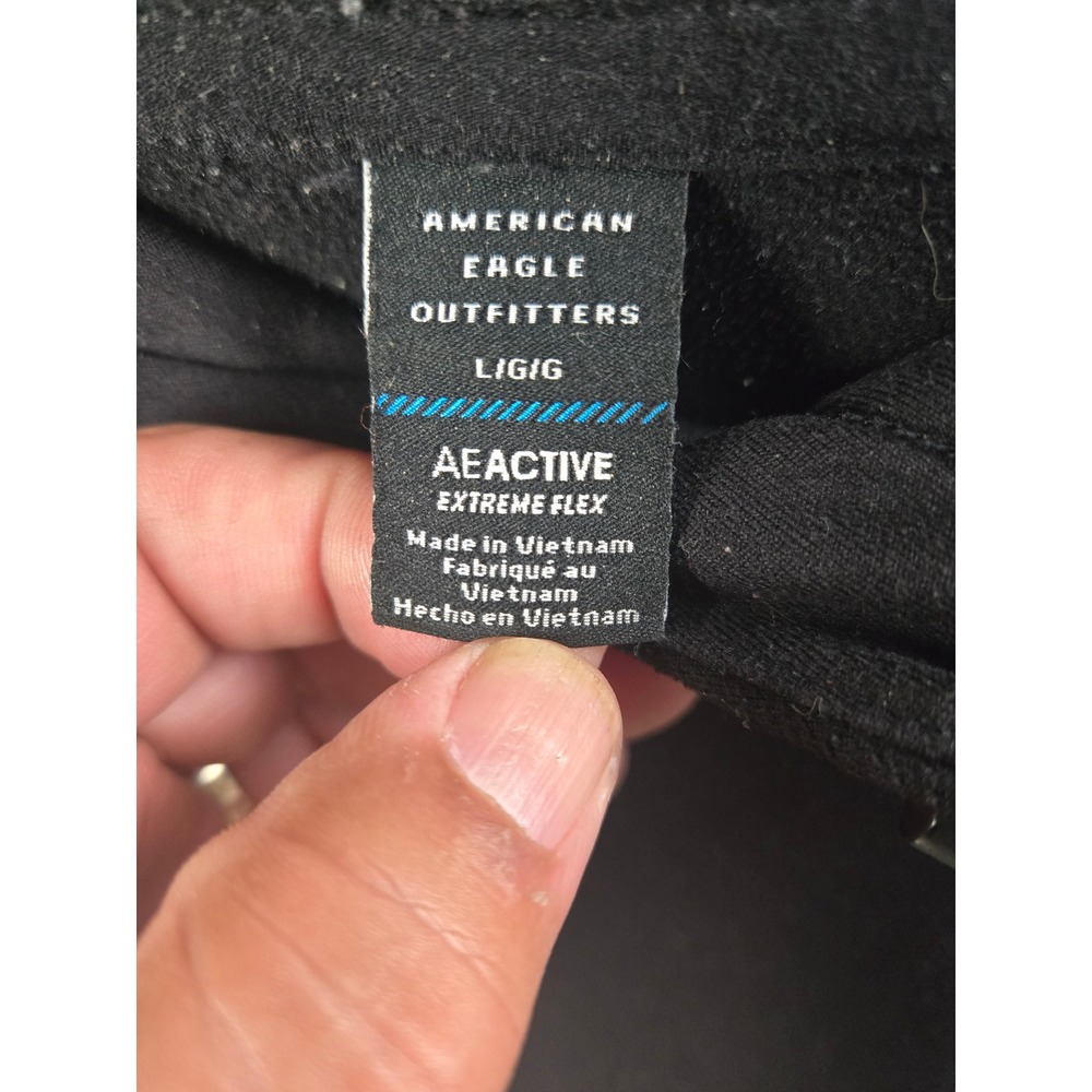 American Eagle AEActive Hoodie Womens Large Black Extreme Flex Raglan Pullover - Picture 3 of 8